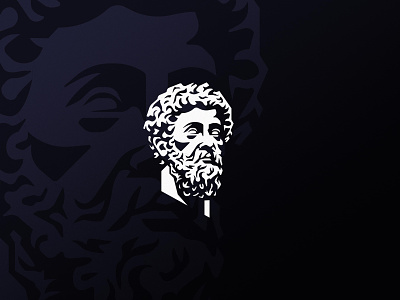 Marcus Aurelius aurelius design emperor face head illustration logo logotype marcus mark roma roman rome statue symbol