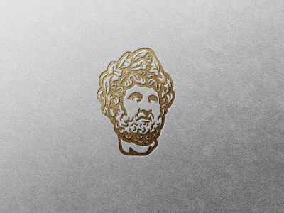 Hadrianus classic design emperor face gold hadrian head illustration imperator logo logotype mark roma roman rome symbol