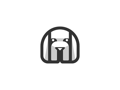 Dog Mark brand dog flat design geometric logo mark