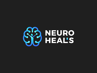 Brain mark brain branding for sale gradient heal healing logo logotype mark neurology symbol