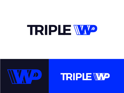 Triple WP brand logo mark monogram software startup tech wordmark wp