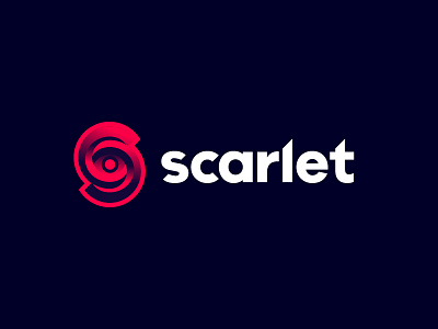 Scarlet app brand eye logo mark s scarlet software tech vr