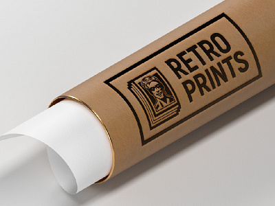 Retro Prints poster brand branding hero logo mark mock up packaging print retro