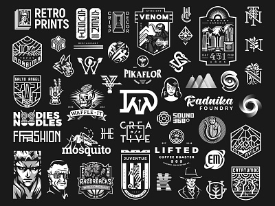 Logo Collection 2018 2018 2019 badge black brand collection logo logofolio logotype mark monogram summary symbol typography white