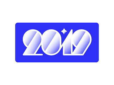 2019 * 2019 blue color geometric gradient logo logotype mark number symbol trending