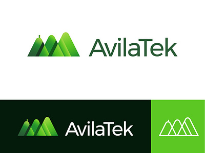 AvilaTek app green logo logotype mountain startup symbol ui