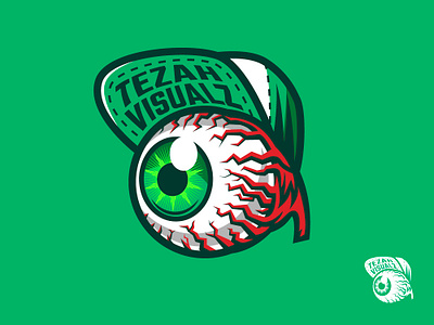 Tezah Visualz eye eyeball green hat illustration logo mark skate