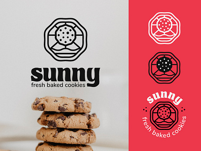 Sunny Cookies cookie design food geometric logo logotype mark seal snack sun symbol