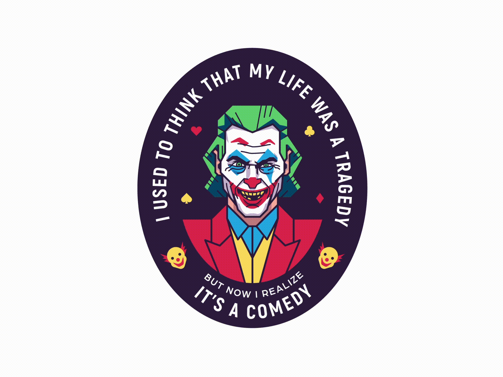 JOKER Badge animation animation 2d badge batman clown dc design gif illustration joker logo movie