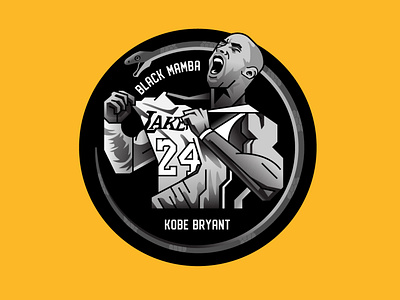 Kobe Bryant 24 badge basketball black bryant design geometric illustration kobe kobebryant logo mamba nba