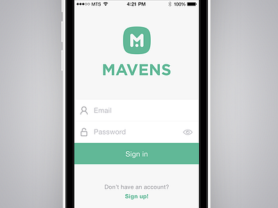 Mavens – Sign in screen ios 7 log in sign in