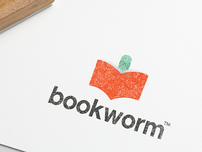 Bookworm Logo Concept Mockup