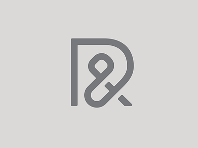 R& 2d branding design flat logo r typography vector