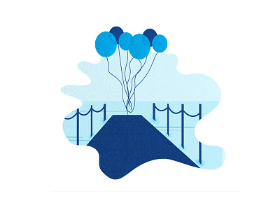 Sea Shore balloon illustration relax