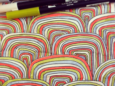 Sketchbook 2 color hand drawn pattern