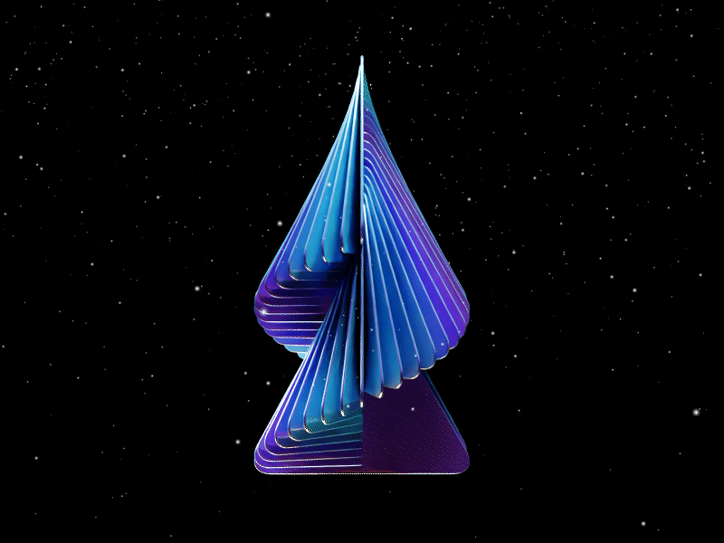 Iridescent Xmas tree 3d animation blender christmas clean holiday motion graphics render tree video xmas