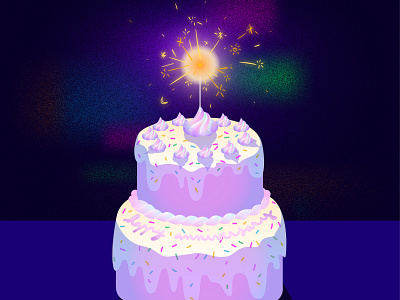 Inktober 27 /SPARK anniversary birthday cake design illustration illustrator inktober sparkle vector