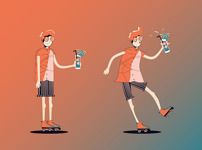 Time for Summertime 2d art character design illustration pattern skate summer