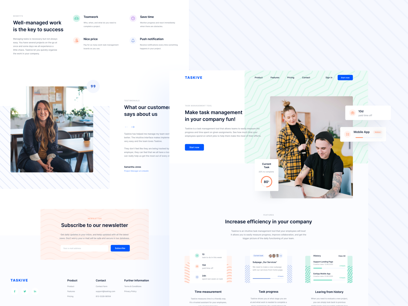 Taskive landing page by Dominika Pawlak for ValueLogic on Dribbble