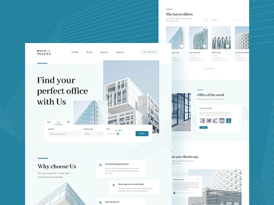 Real estate website concept building buysellrent clean concept design homedesign landing landingpage office property realestate shadesofblue typogaphy ui web web design webdesign website website design whitespace