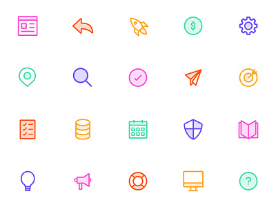 Icon set for website or mobile app design designsystem icon icon design iconographic iconography icons icons design icons pack icons set iconset library line linear mobile icons neon outlined stroke icons system website icons