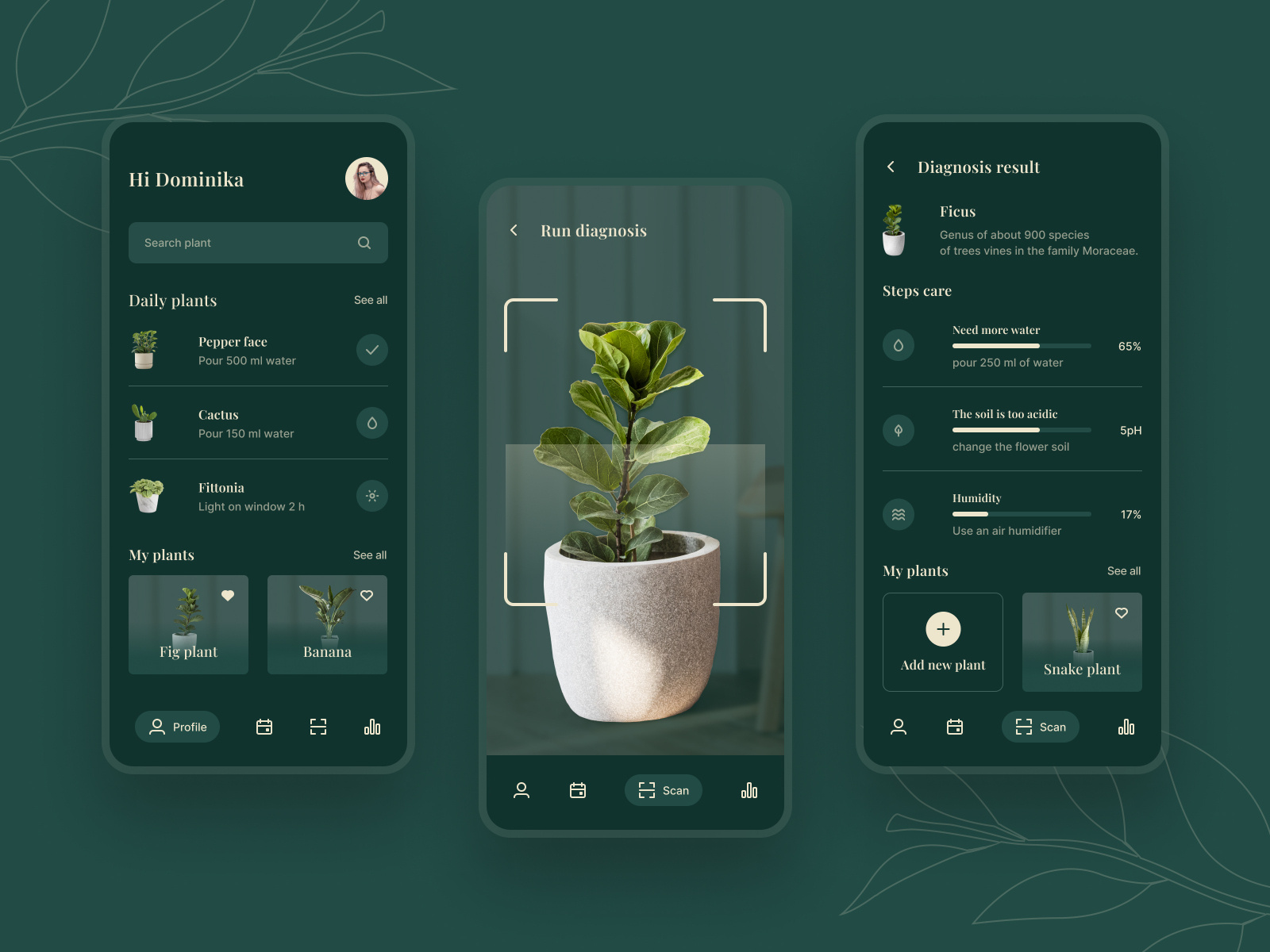 Plants care mobile app by Dominika Pawlak for ValueLogic on Dribbble