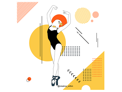 Woman: Mix of Strength & Grace adobe illustrator artwork ballet dance design flat flat design geometric illustration illustration illustrator posture vector