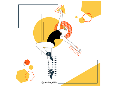 Woman: Mix-of-Strength & Grace adobe illustrator art ballet dance design eagle flat illustration posture