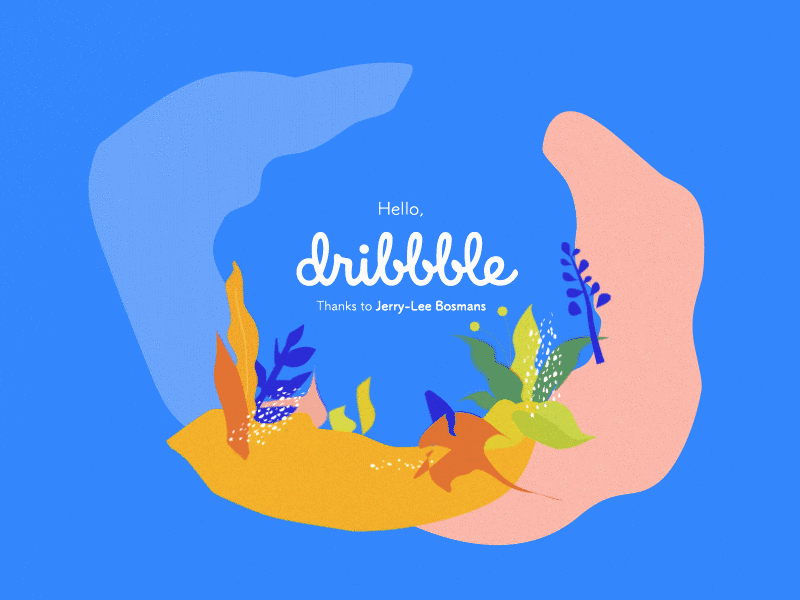 Hello Dribbblers! animation hello dribble illustration invitation