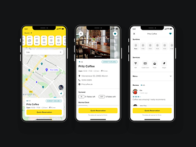App to find a cafe in sunshine cafe coffee detail maps mobile munich search sketch sun ui ui ux weather