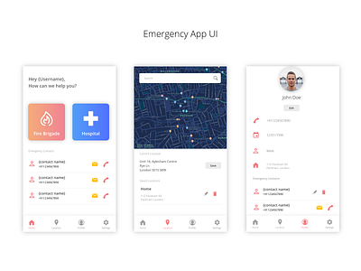 Emergency Services App UI android app clean emergency material services ui