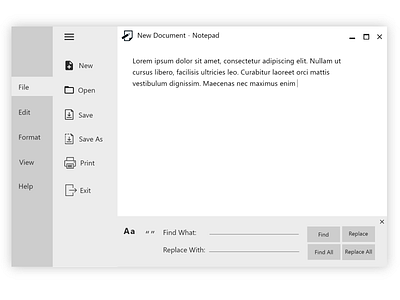 Notepad Material UI clean desktop flat material design notepad ui windows windows 10
