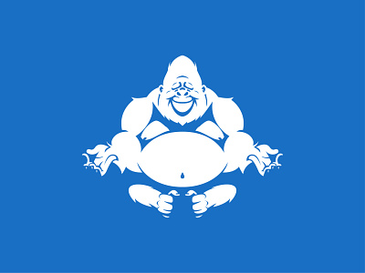Yoga Gorilla design flat graphic design illustration logo vector