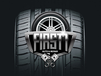 First 1 Auto & Repair branding graphic design illustration logo design vector
