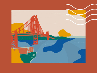 san francisco details design dribbbleweeklywarmup illustration illustrator postcard procreate sanfrancisco