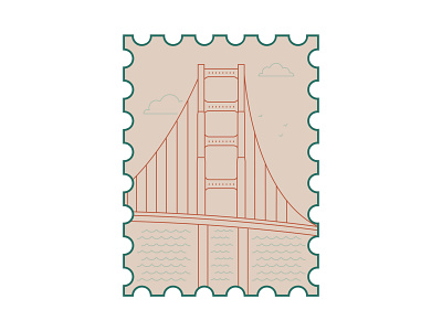 san francisco stamp design dribbbleweeklywarmup icon illustration illustrator postcard sanfrancisco stamp stamp design vector