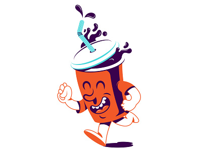 Сartoon character of cup drink