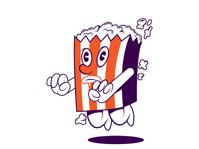 Cartoon character of popcorn