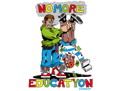 No more education cartoon character education fun illustration