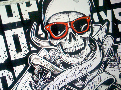Dope Boys Skull 2 drawing skull t shirt tattoo