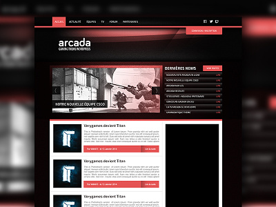 Arcada - Wordpress Theme dark esport gaming red theme wordpress