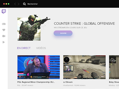 WIP #2 - Twitch Desktop App app application desktop game gaming live stream twitch ui ux