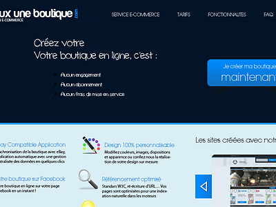 Jeveuxuneboutique.com blue ecommerce webdesign