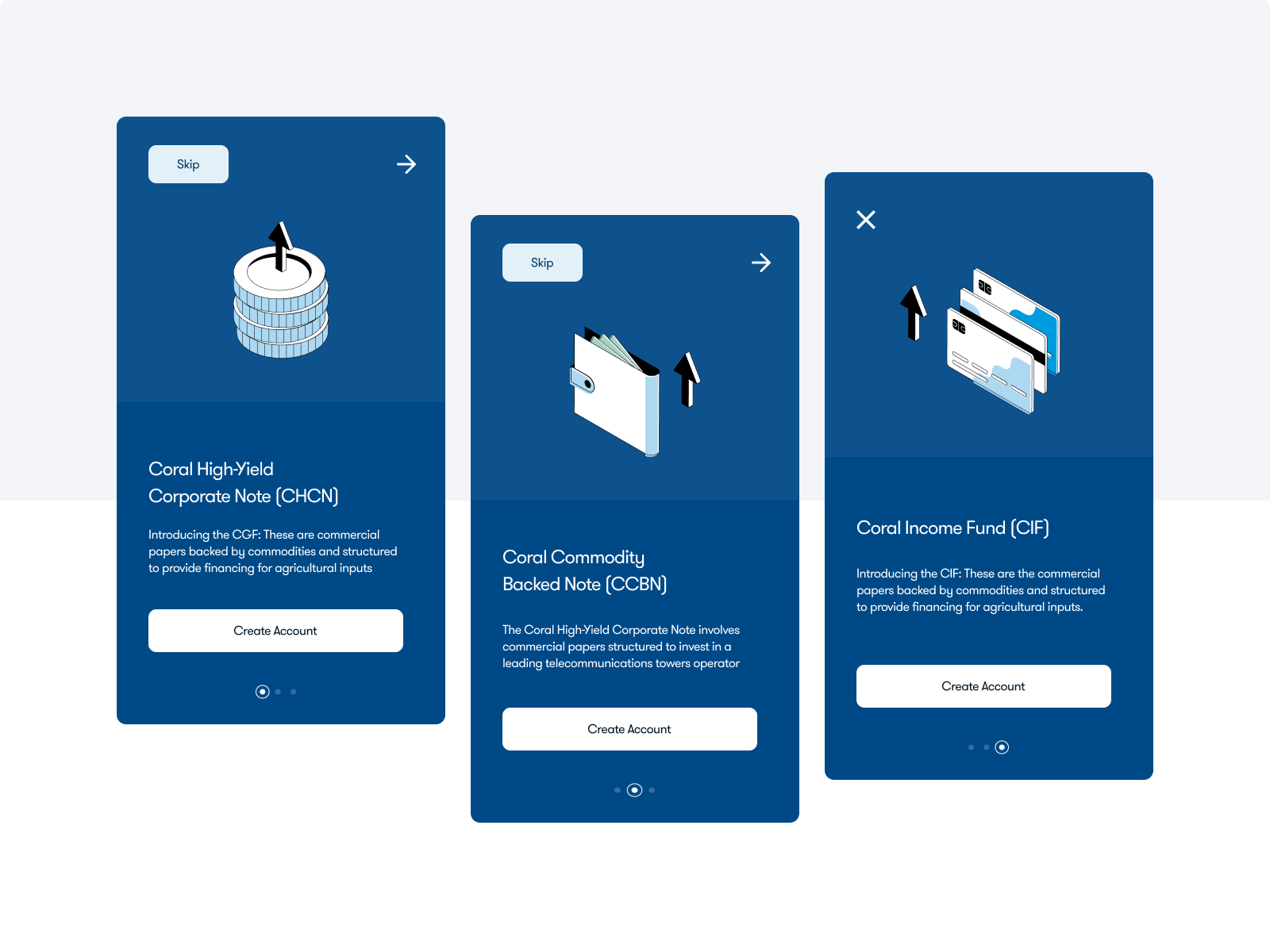 Onboarding screen for an investment app by Deborah Bashorun on Dribbble
