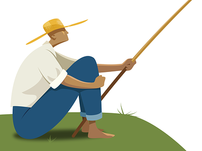 Fisherman affinity designer illustration people vector