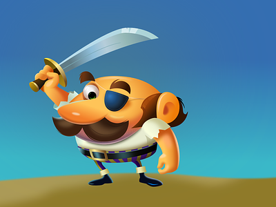Pirate Rebound affinity designer cartoon character illustration pirate vector