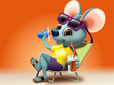 Summer Cooldown affinity designer cartoon character illustration vector