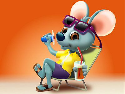Summer Cooldown affinity designer cartoon character illustration vector