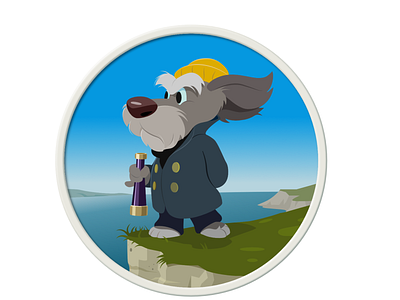 Sea Dog affinity designer cartoon character illustration nautical vector