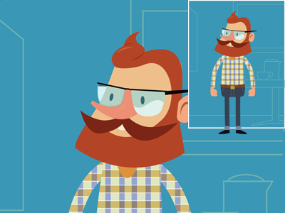 Steve The Barista cartoon character hipster illustration illustrator